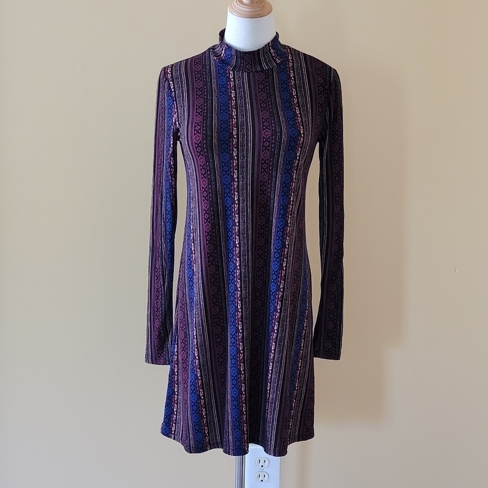 BCBGeneration Mock Neck Long Sleeve Mini Dress Sz XS - Picture 2 of 10